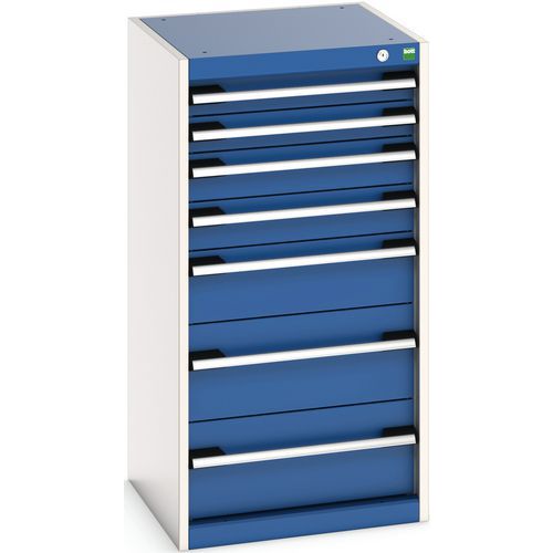 Warsztatowe szafki z szufladami Bott Cubio, 100 x 52,5 x 52,5-65 cm, 7 szuflad