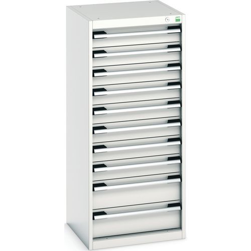 Warsztatowe szafki z szufladami Bott Cubio, 120 x 52,5 x 52,5-65 cm, 10 szuflad