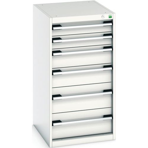 Warsztatowe szafki z szufladami Bott Cubio, 100 x 52,5 x 52,5-65 cm, 6 szuflad