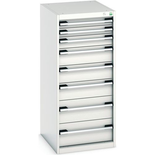 Warsztatowe szafki z szufladami Bott Cubio, 120 x 52,5 x 52,5-65 cm, 8 szuflad