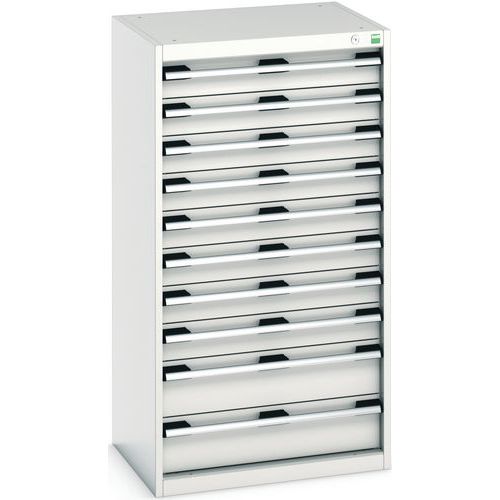 Warsztatowe szafki z szufladami Bott Cubio, 120 x 65 x 52,5-75 cm, 10 szuflad