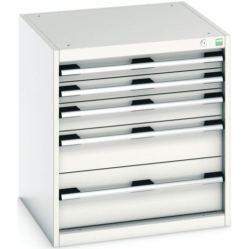 Szafki warsztatowe z szufladami Bott Cubio, 70 x 65 x 52,5-75 cm, 5 szuflad