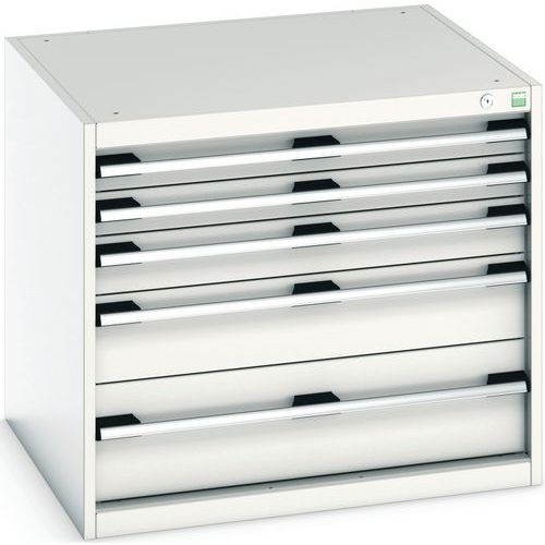 Szafki warsztatowe z szufladami Bott Cubio, 70 x 80 x 52,5-75 cm, 5 szuflad