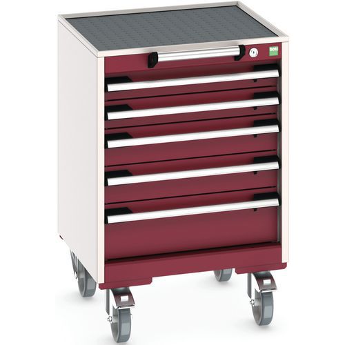 Komoda mobilna Bott Cubio, 79 x 52,5 x 52,5 cm, 5 szuflad, multipleks/linoleum/mat