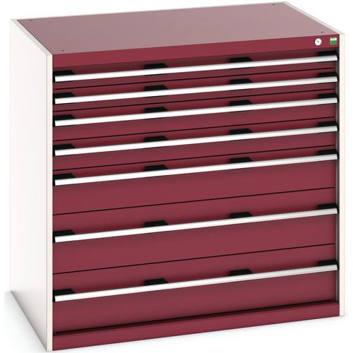 Szafki warsztatowe z szufladami Bott Cubio, 100 x 105 x 65-75 cm, 7 szuflad