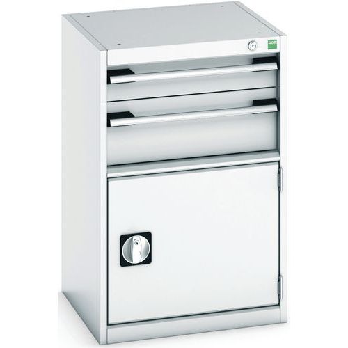 Warsztatowe szafki z szufladami Bott Cubio, 80 x 52,5 x 52,5-65 cm, 2 szuflady, 1 szafka