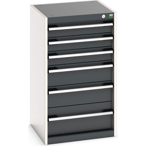 Warsztatowe szafki z szufladami Bott Cubio, 90 x 52,5 x 52,5-65 cm, 6 szuflad