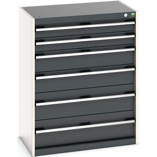 Szafki warsztatowe z szufladami Bott Cubio, 100 x 80 x 52,5-75 cm, 6 szuflad