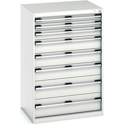 Warsztatowe szafki z szufladami Bott Cubio, 120 x 80 x 52,5-75 cm, 8 szuflad