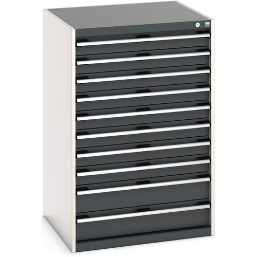 Warsztatowe szafki z szufladami Bott Cubio, 120 x 80 x 52,5-75 cm, 10 szuflad
