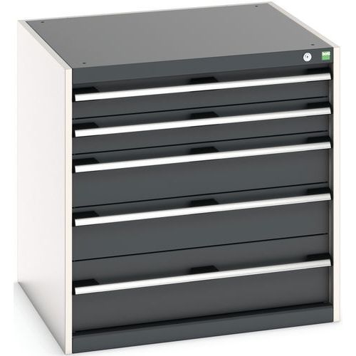 Szafki warsztatowe z szufladami Bott Cubio, 80 x 80 x 52,5-75 cm, 5 szuflad
