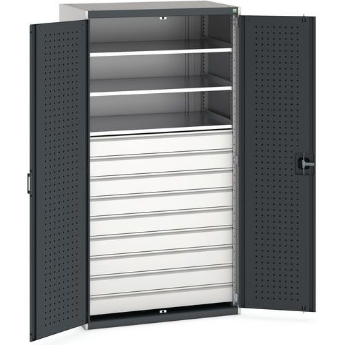 Szafki warsztatowe Bott Cubio z szufladami, wysokość 200 cm