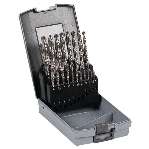 Zestaw wierteł do metalu Manutan Expert, 19 szt., średnica 1–10 mm Zestaw wierteł do metalu Manutan Expert, 19 szt., średnica 1–10 mm