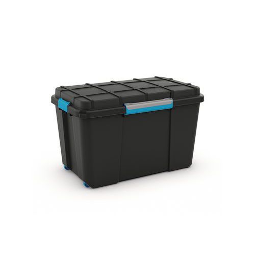 Plastikowe boksy magazynowe z wiekiem na zatrzask Scuba, czarne
