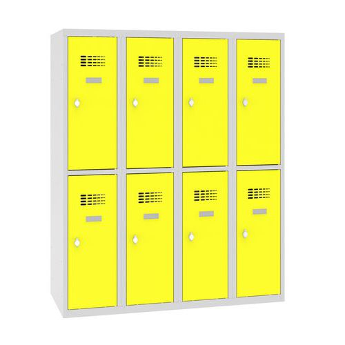 Szafki szkolne obniżone, 8 przegródek, 300 mm, zamek obrotowy