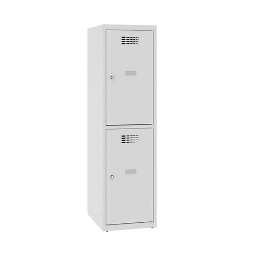 Niższe szafki szatniowe szkolne, 2 przedziały, 400 mm, zamek cylindryczny