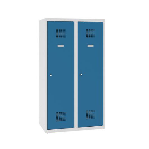 Niższe szafki szatniowe szkolne, 2 słupki, 400 mm, zamek cylindryczny