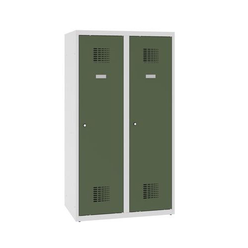 Niższe szafki szatniowe szkolne, 2 słupki, 400 mm, zamek cylindryczny