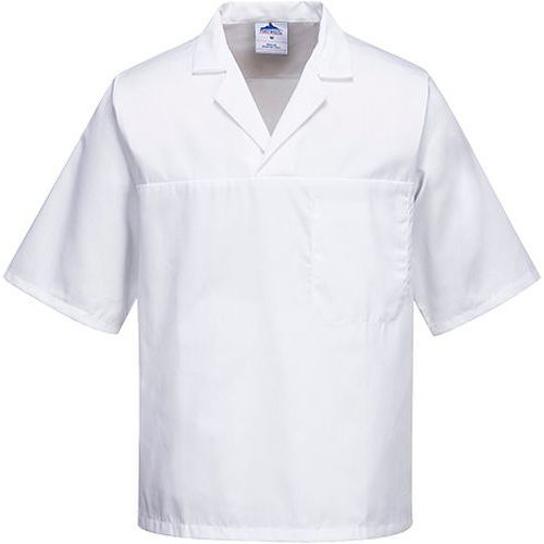 Bluza piekarza z krótkimi rękawami, biały