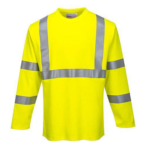 Trudnopalny t-shirt ostrzegawczy z długimi rękawami, żółty