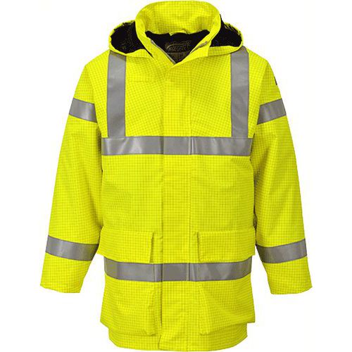 Kurtka przeciwdeszczowa ostrzegawcza Bizflame Multi Lite, żółty