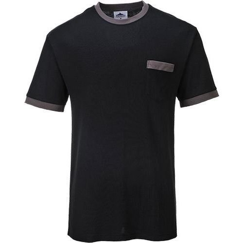 T-shirt kontrastowy Portwest Texo, czarny