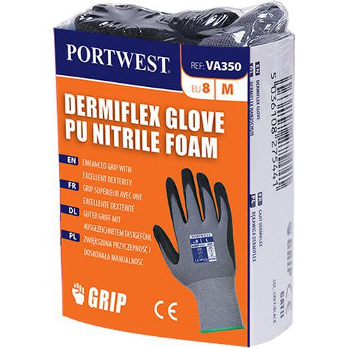 Rękawica DermiFlex w wersji do urządzeń wydających, szary/czarny