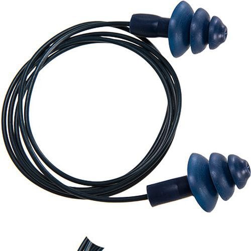 Wykrywalne zatyczki TPR do uszu ze sznurkiem (50 par), niebieski