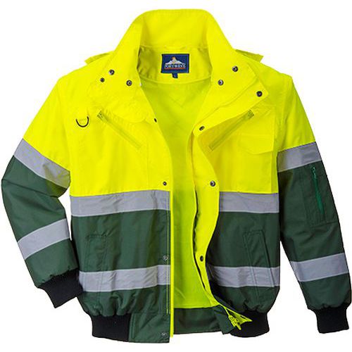 Kurtka ostrzegawcza Bomber X, zielony/żółty