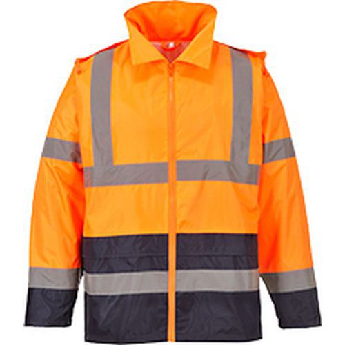 Klasyczna kurtka przeciwdeszczowa ostrzegawcza, niebieski/pomarańczowy