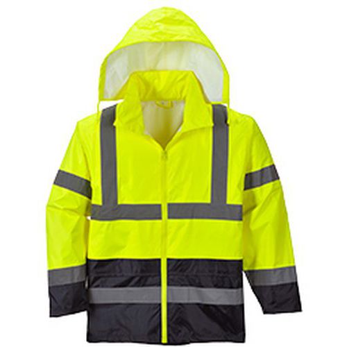 Klasyczna kurtka przeciwdeszczowa ostrzegawcza, niebieski/żółty