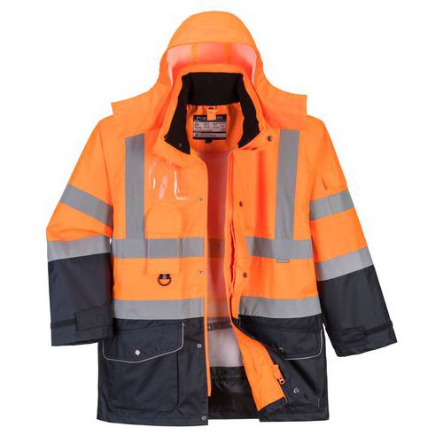 Kontrastowa kurtka ostrzegawcza 7 w 1 Traffic, niebieski/pomarańczowy
