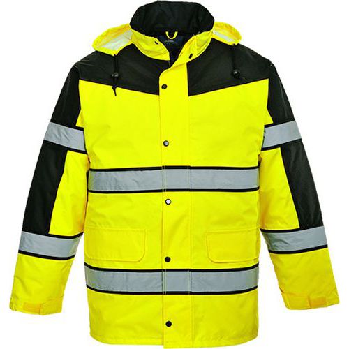 Dwukolorowa klasyczna kurtka ostrzegawcza, żółty