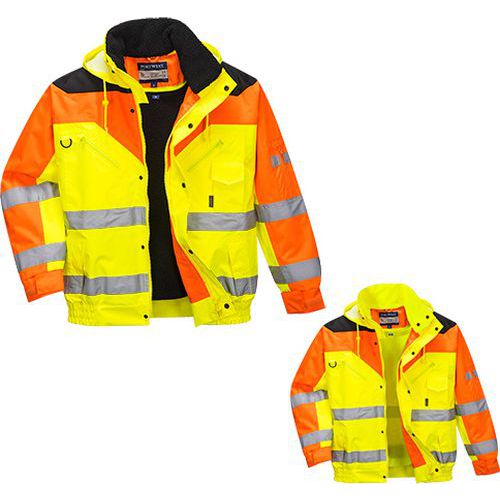 Kurtka ostrzegawcza Bomber Contrast Plus, żółty