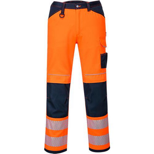 Spodnie robocze ostrzegawcze PW3, niebieski/pomarańczowy