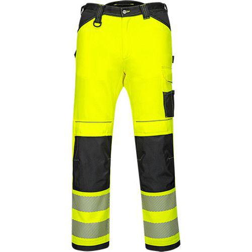 Spodnie robocze ostrzegawcze PW3, czarny/żółty