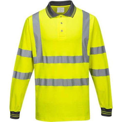 Koszulka polo ostrzegawcza Cotton Comfort z długimi rękawami, żółty