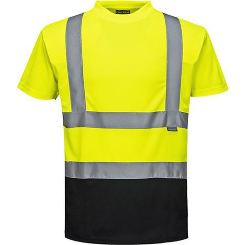 T-shirt ostrzegawczy dwukolorowy, czarny/żółty