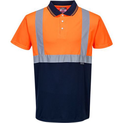 Dwukolorowa koszulka ostrzegawcza polo, niebieski/pomarańczowy