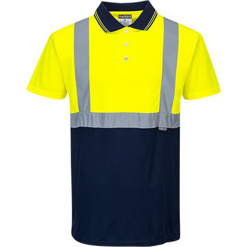 Dwukolorowa koszulka ostrzegawcza polo, niebieski/żółty