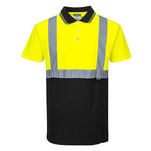 Dwukolorowa koszulka ostrzegawcza polo, czarny/żółty