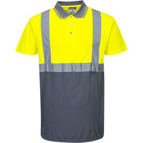 Dwukolorowa koszulka ostrzegawcza polo, szary/żółty