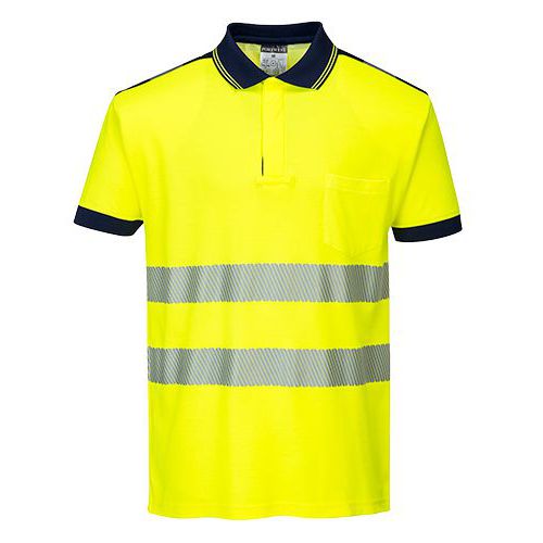 Koszulka Polo ostrzegawcza PW3, niebieski/żółty