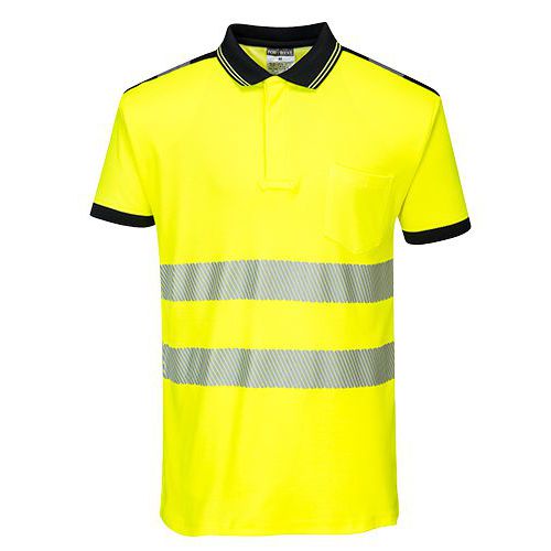 Koszulka Polo ostrzegawcza PW3, czarny/żółty
