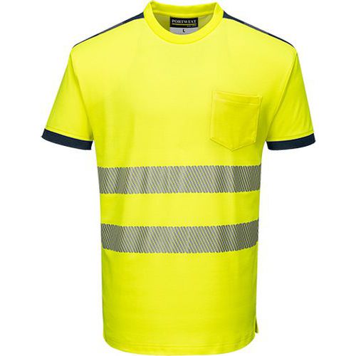 T-Shirt ostrzegawczy PW3, niebieski/żółty