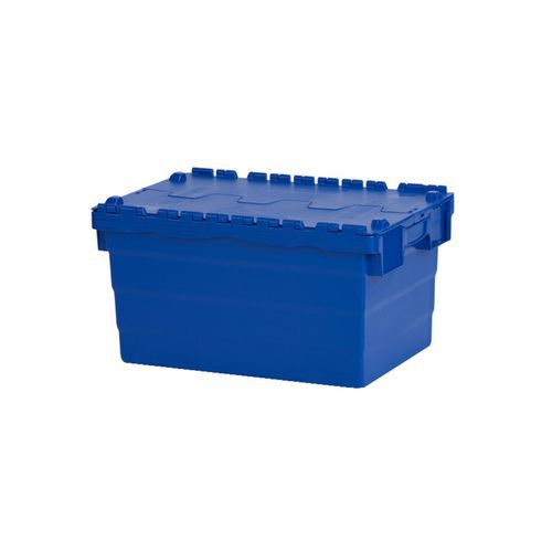 Plastikowe skrzynki transportowe ALC z pokrywą, niebieskie