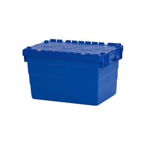 Plastikowe skrzynki transportowe ALC z pokrywą, niebieskie