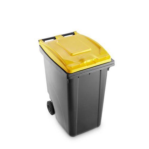 Plastikowe kosze na odpady segregowane Benny, pojemność 360 l, szare Plastikowe kosze na odpady segregowane Benny, pojemność 360 l, szare