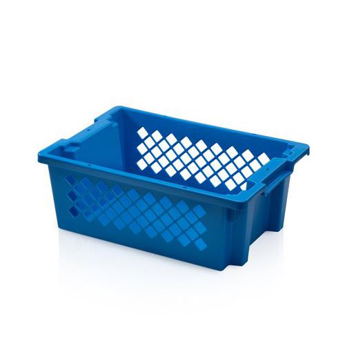 Plastikowe skrzynki transportowe SN64 z możliwością sztaplowania PP, perforowane ściany
