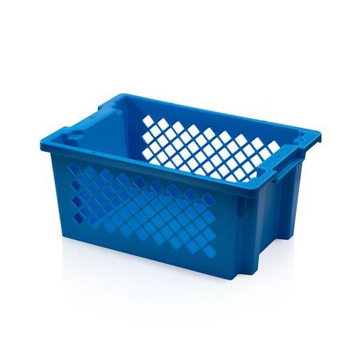 Plastikowe skrzynki transportowe SN64 z możliwością sztaplowania PP, perforowane ściany